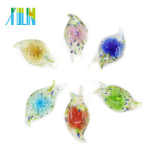 MC0084 Déclaration Lampwork Feuille Feuille Fleur Floral Pendentifs Pour Collier Faisant 12 pcs / boîte